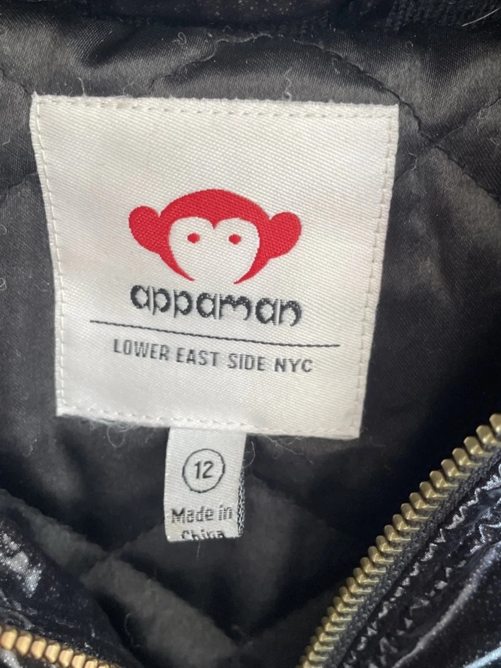 Appaman Girls Black Shimmer Duck Down Puffer Coat Long Size 12